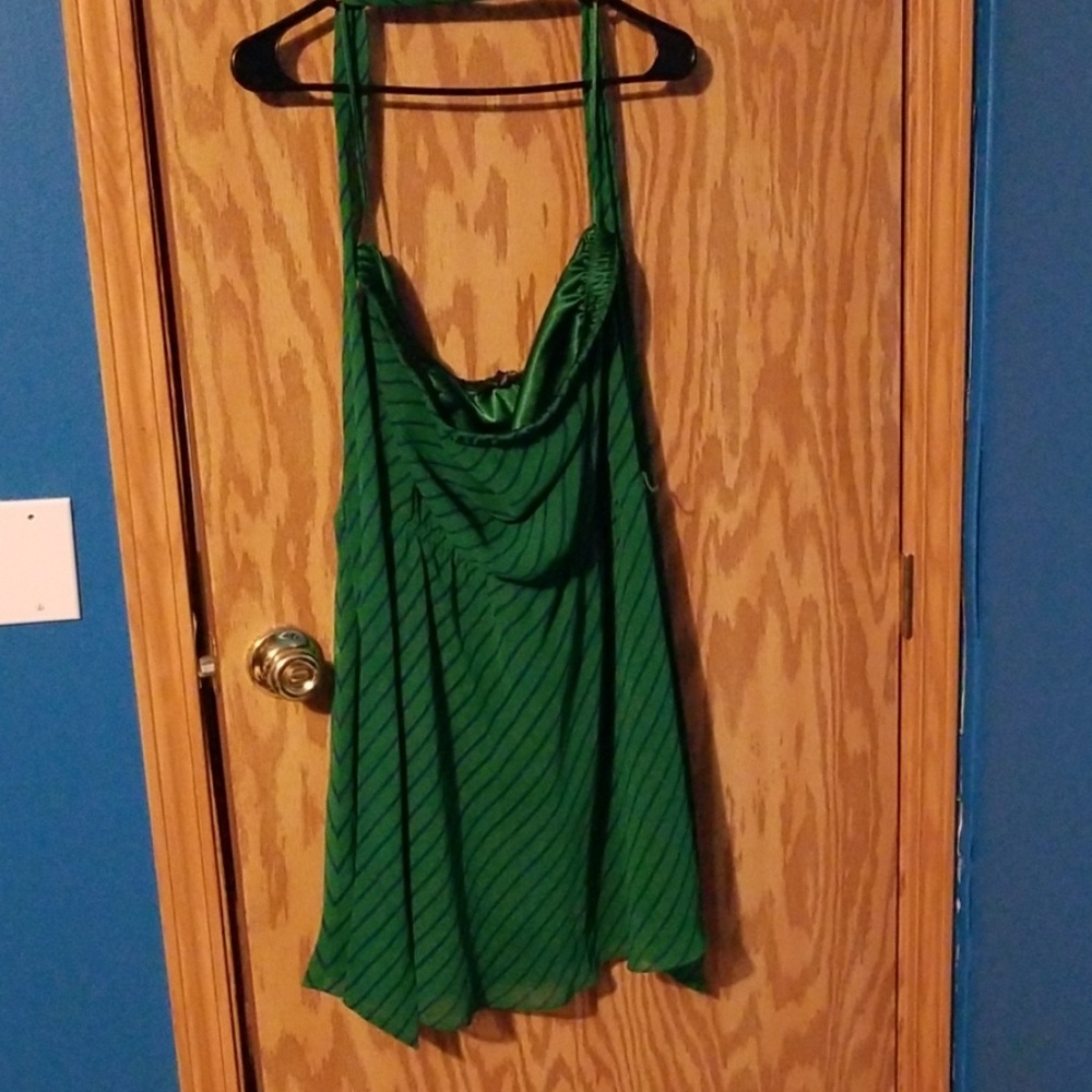 Mini green strapless dress